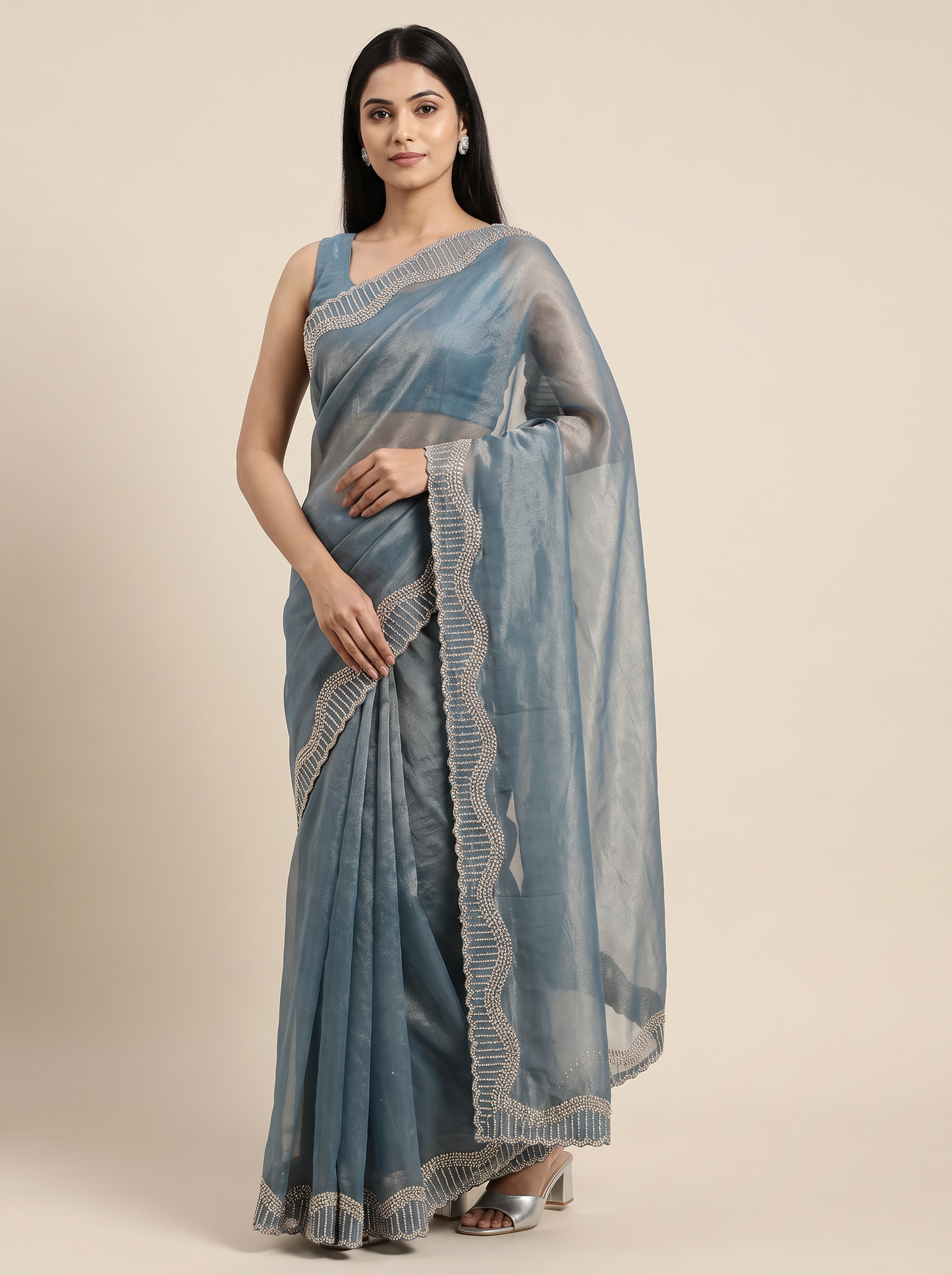 Tamasha-Premium Embellished Border Saree | Lightweight Festive & Party Wear Saree