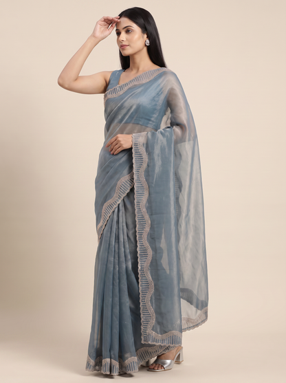 Tamasha-Premium Embellished Border Saree | Lightweight Festive & Party Wear Saree