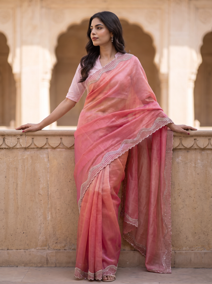 Tamasha-Premium Embellished Border Saree | Lightweight Festive & Party Wear Saree