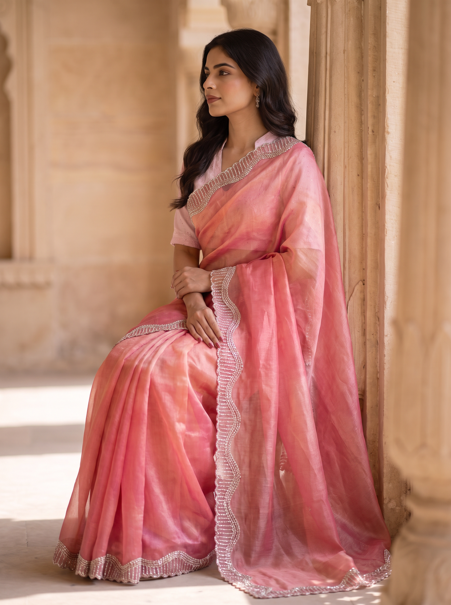 Tamasha-Premium Embellished Border Saree | Lightweight Festive & Party Wear Saree
