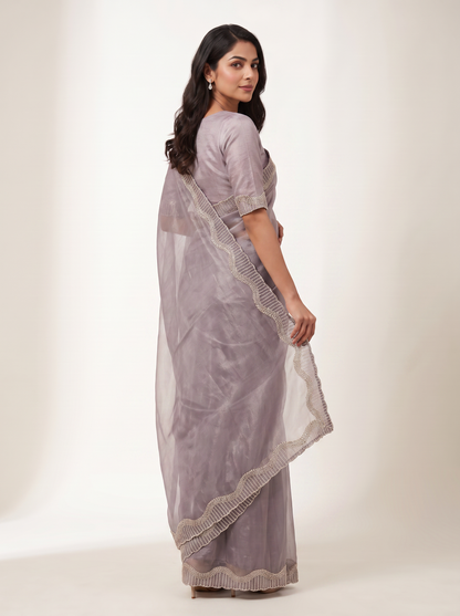 Tamasha-Premium Embellished Border Saree | Lightweight Festive & Party Wear Saree