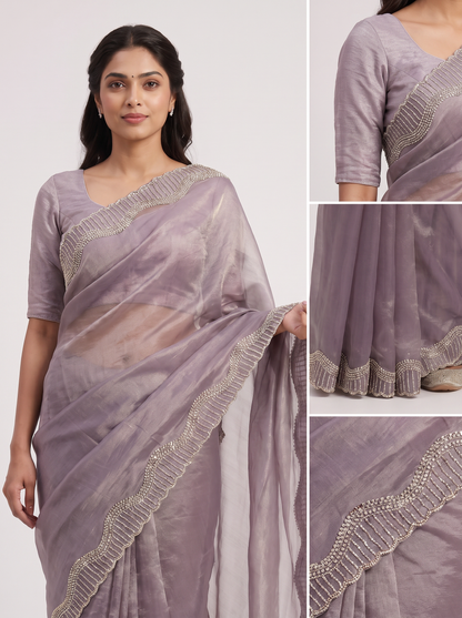 Tamasha-Premium Embellished Border Saree | Lightweight Festive & Party Wear Saree