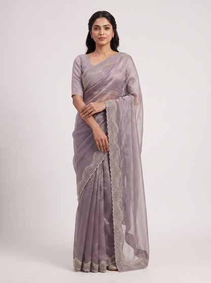 Tamasha-Premium Embellished Border Saree | Lightweight Festive & Party Wear Saree