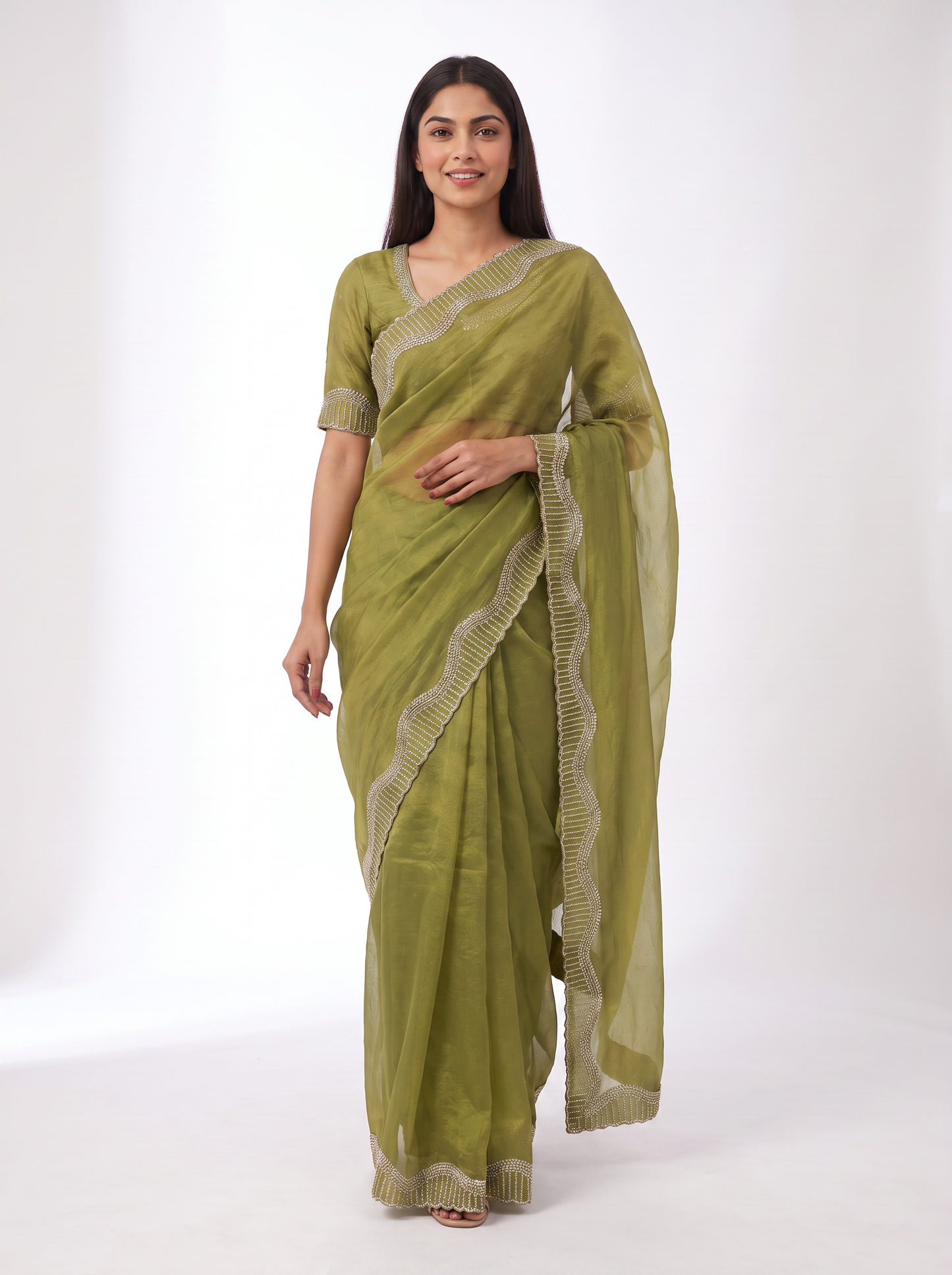 Tamasha-Premium Embellished Border Saree | Lightweight Festive & Party Wear Saree