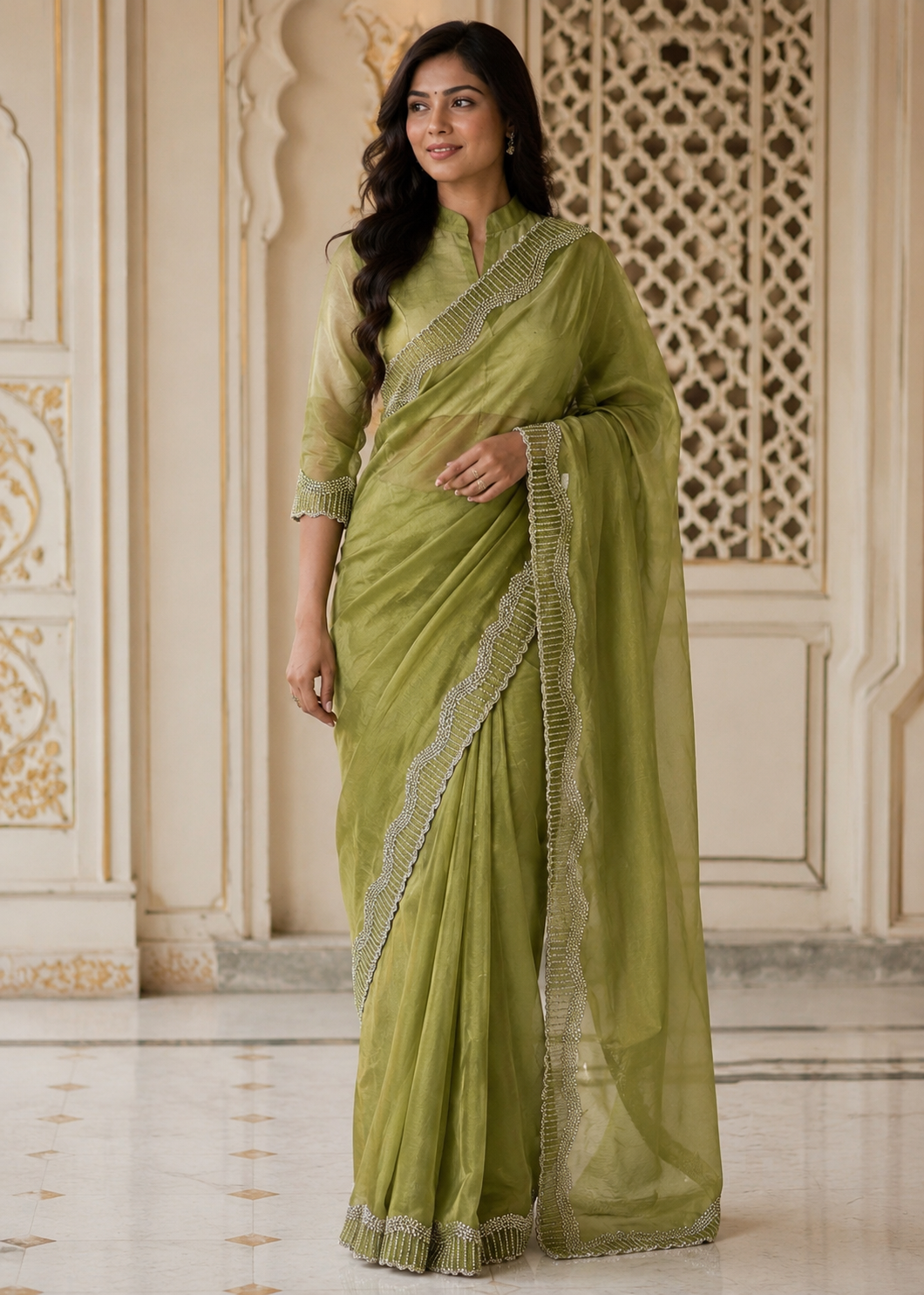 Tamasha-Premium Embellished Border Saree | Lightweight Festive & Party Wear Saree
