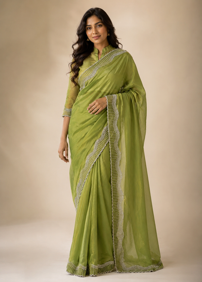 Tamasha-Premium Embellished Border Saree | Lightweight Festive & Party Wear Saree