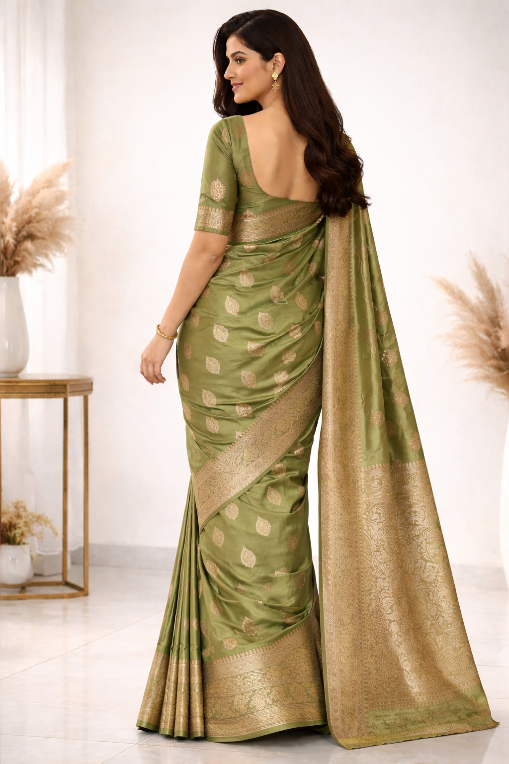 Silky Milky | Satin Silk Zari Woven Designer Saree 💚✨