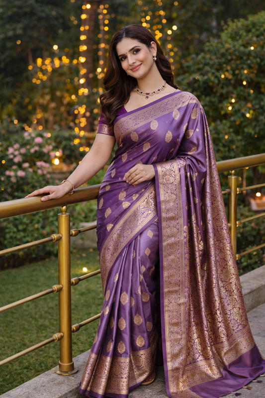 Silky Milky | Satin Silk Zari Woven Designer Saree 💚✨