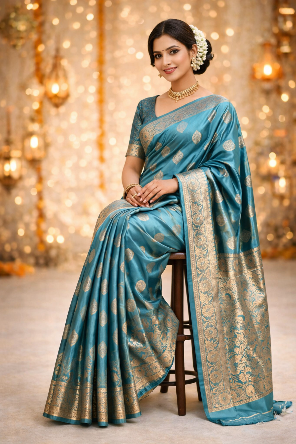 Silky Milky | Satin Silk Zari Woven Designer Saree 💚✨