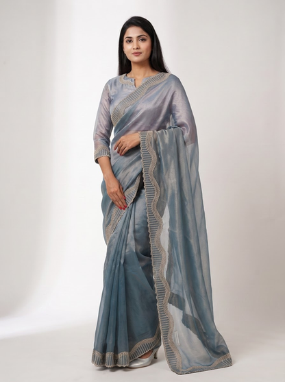 Tamasha-Premium Embellished Border Saree | Lightweight Festive & Party Wear Saree