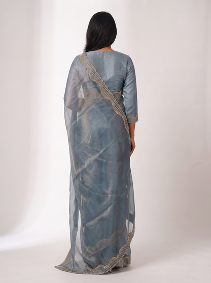 Tamasha-Premium Embellished Border Saree | Lightweight Festive & Party Wear Saree
