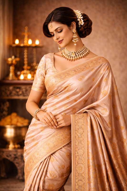 Golden Rose Traditional – Silk Saree