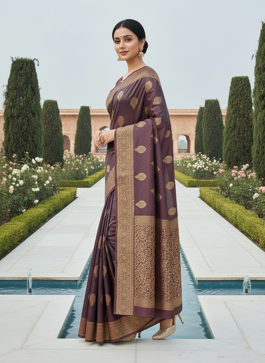 Shreeleela Silk Saree – Antique Gold Zari Elegance