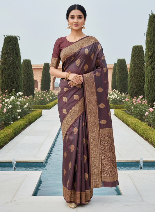 Shreeleela Silk Saree – Antique Gold Zari Elegance