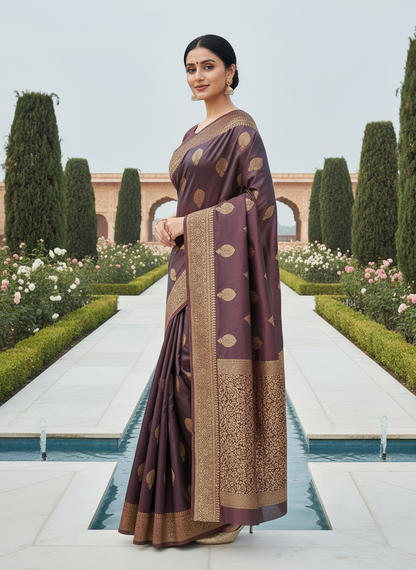 Shreeleela Silk Saree – Antique Gold Zari Elegance