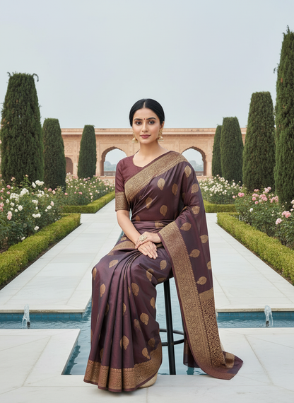Shreeleela Silk Saree – Antique Gold Zari Elegance