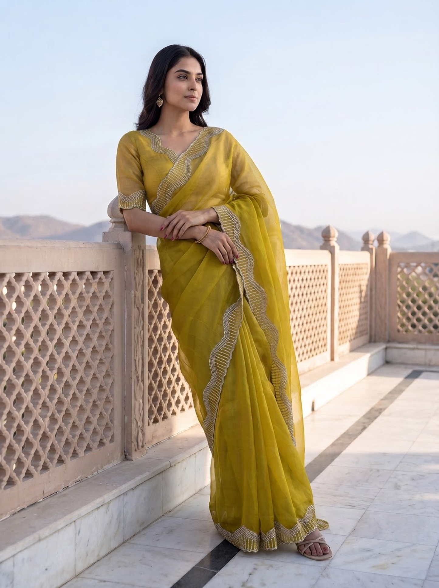 Tamasha-Premium Embellished Border Saree | Lightweight Festive & Party Wear Saree