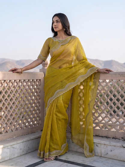 Tamasha-Premium Embellished Border Saree | Lightweight Festive & Party Wear Saree