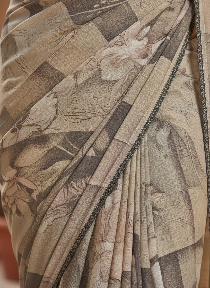 Varnika Soft Georgette Printed Saree – Floral Elegance